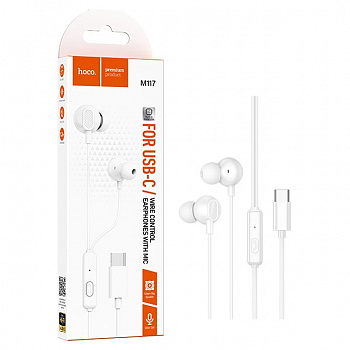 Наушники Hoco M117 (Type-C) Victory universal digital earphones with microphone (White) (31)