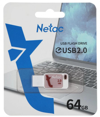 Флеш - накопитель USB 64Gb Netac UA31 Розвый
