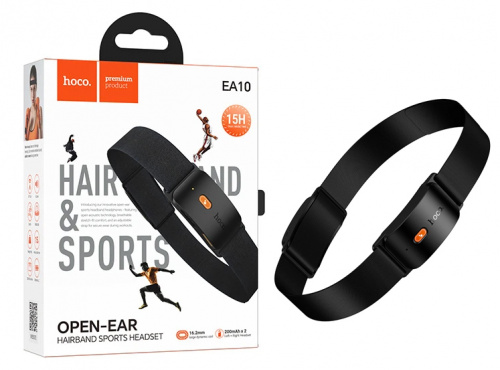 Наушники + Спортивная повязка Hoco EA10 Energica hairband sports BT headset (Black) (12)