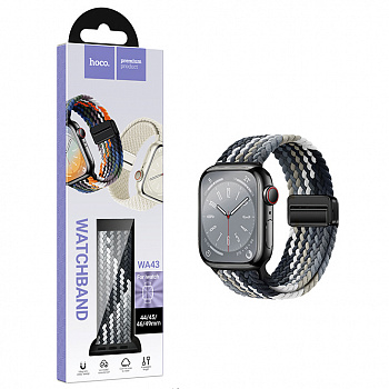 Ремешок Hoco (WA43) Jane Eyre series loop magnetic buckle nylon для Apple Watch 44/45/46/49mm Chocol