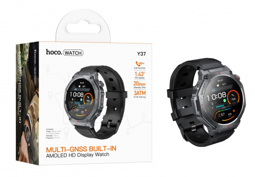 Смарт часы Hoco Y37 AMOLED GPS sports watch(call version) (Black) (50)