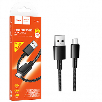 Кабель Hoco X119 (USB to Micro) Energy charging (Black) (от 30 штук цена 27)