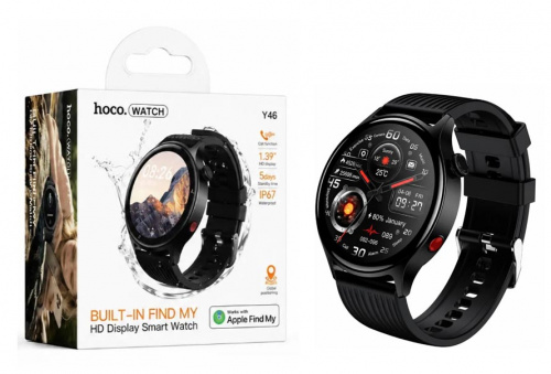Смарт часы Hoco Y46 Smart watch(call+Find My) (Black) (50)