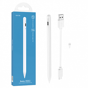 Стилус для iPad Borofone GM109 Smooth series active universal capacitive pen (White)