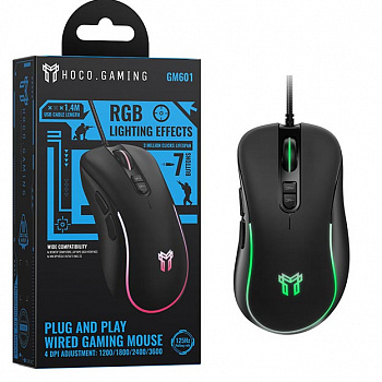 Мышь Hoco GM601 проводная Grandeza wired gaming mouse (Black) 
