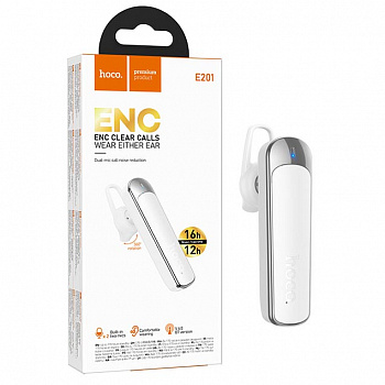 Гарнитура Bluetooth Hoco E201 Exceed ENC noise reduction BT headset (White) (19)