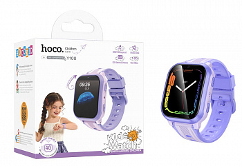 Детские смарт-часы Hoco Y108 4G children phone-watch Purple (50)
