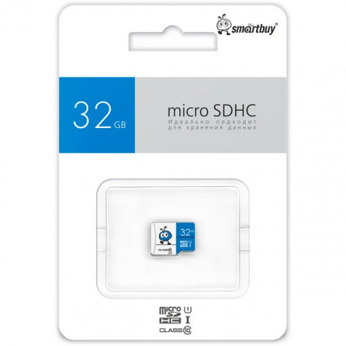 Карта Памяти Micro SD 32 GB Smart Buy Class 10 UHS-I (Синие) без адаптера
