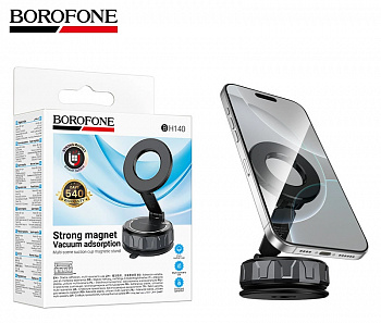 Автомобильный держатель Borofone BH140 Gloria vacuum suction cup magnetic (Black Metal Gray) (36)