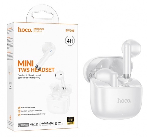 Наушники Hoco EW205 Peaceful true wireless BT headset (White) (11)