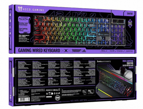 Клавиатура Hoco GM701 Vistoso wired gaming keyboard(Cyrillic version) (Black) (20)