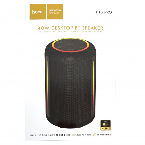 Bluetooth колонка Hoco HT3 Pro Platinum sound desktop BT speaker (Black) 