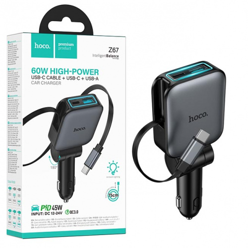 АЗУ Hoco Z67 (Type-C) Triunfar PD60W(1C1A) (Metal gray) (12)