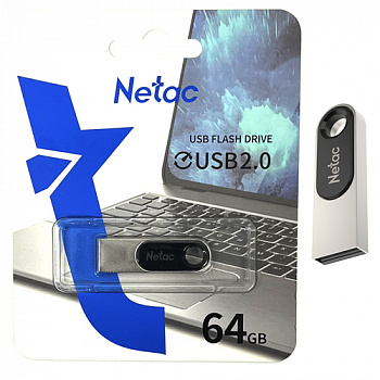 Флеш - накопитель USB 64Gb Netac U278 чёрный/ серебро