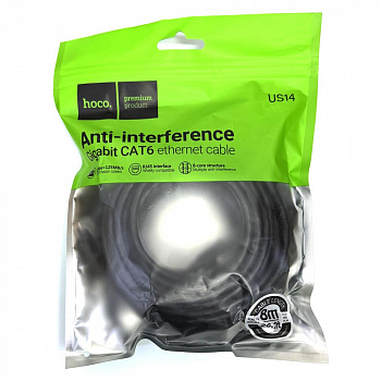 Патч-корд Hoco US14 Cat.6 Gigabit network cable (L=8M) (Black) 