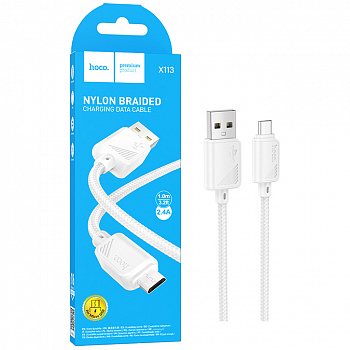 Кабель Hoco X113 (USB to Micro) Beneficio charging (White) (31)