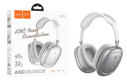 Наушники Hoco W68 Calma ANC noise-canceling BT headphones(App) (Silver) (40)