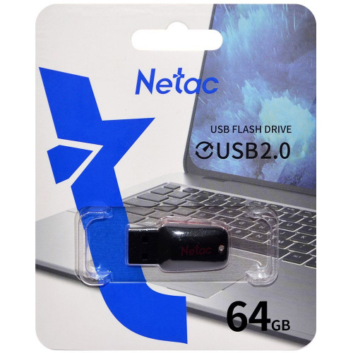 Флеш - накопитель USB 64Gb Netac U197 mini Чёрный/ красный