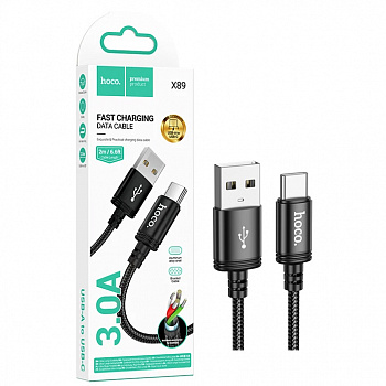 Кабель Hoco X89 (USB to Type-C) (2m) Wind charging (Black) (30)