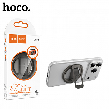 Магнитный держатель для телефона Hoco GH10 Magic magnetic ring holder (Metal Grey) (27)