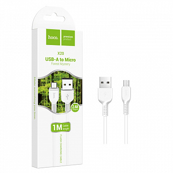 Кабель Hoco X20 (USB to Micro) (1m) Flash (White) (30)