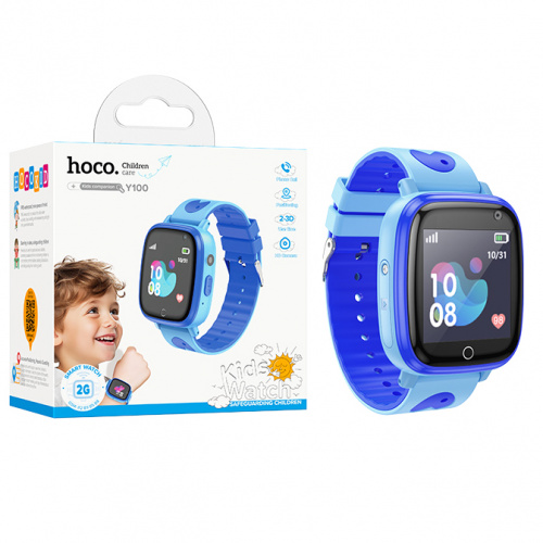 Детские смарт-часы Hoco Y100 с функцией звонка Blue без гарантии