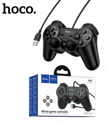 Джойстик Hoco GA3 Fast link wired game controller (Black)