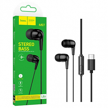Наушники Hoco M97 (Type-C) Enjoy universal earphones with mic(Black) (30)