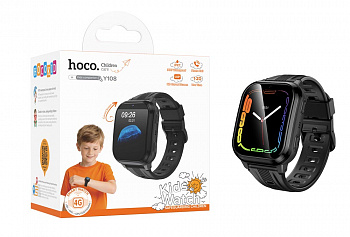 Детские смарт-часы Hoco Y108 4G children phone-watch Black (50)