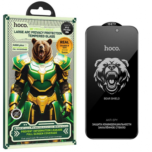 Защитное стекло для Apple iPhone 15 Pro Max (A888 Plus) Hoco Bear Shield series full screen (32)
