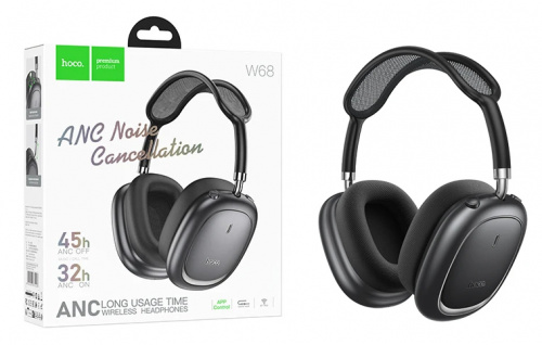 Наушники Hoco W68 Calma ANC noise-canceling BT headphones(App) (Metal Gray) (40)