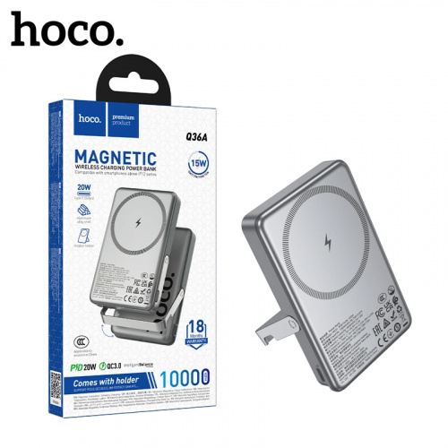 Аккумулятор (АКБ) Power Bank Hoco Q36A (10000mAh) Sunlight PD20W (Metal Grey) (52)